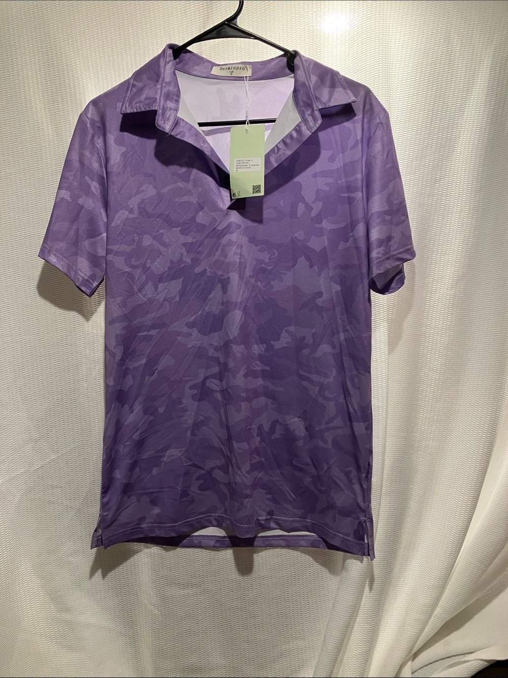 Men's Purple Camo Polo Shirt - Performance Short Sleeve
